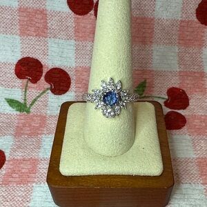 Dazzling Sapphire and Silver Women's Ring